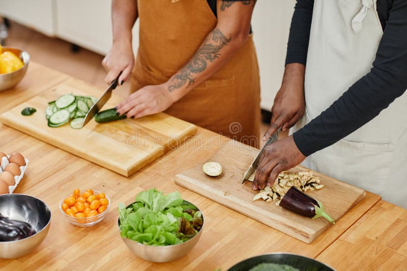 Two People Cooking Close Up Stock Photo - Image of enjoyng, chef: 235262694