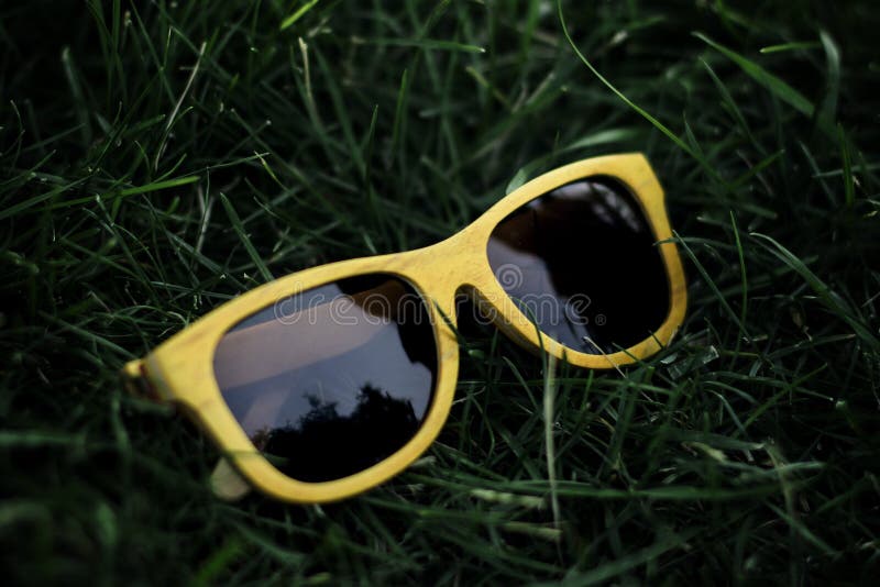 Sunglasses On Grass Picture. Image: 90996646