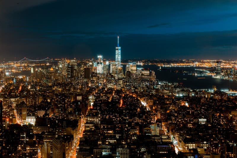 High Angle Shot of a Beautiful Cityscape with a Lot of High Buildings ...