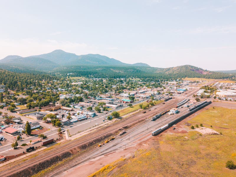 High Angle Shot of the City of Williams, Arizona, USA Stock Photo