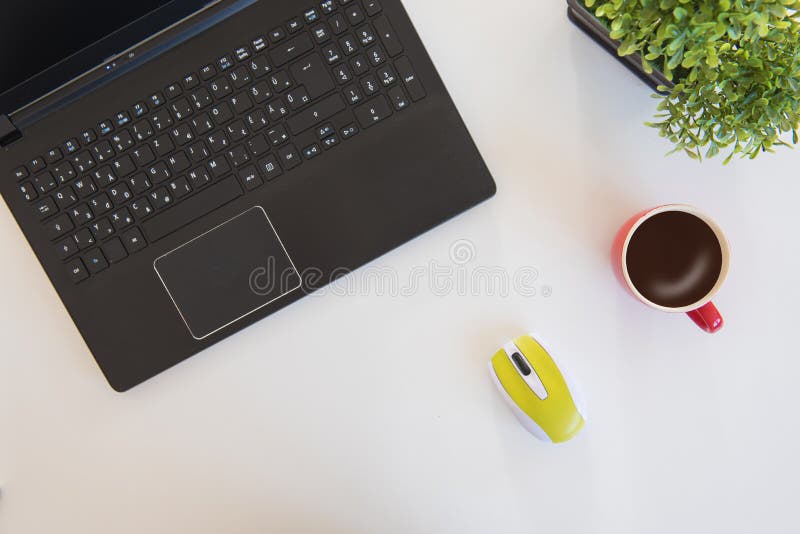 High angle shot of items on a table at an office workstation royalty free stock photo High angle shot of items on a table at an office workstation royalty free stock photo