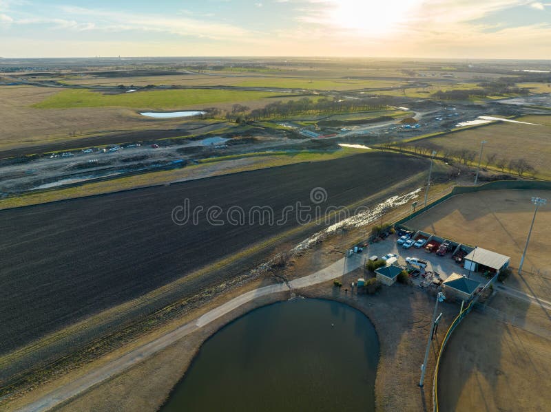 Highangle Shot of Old Celina Park in Celina, Texas. Stock Photo