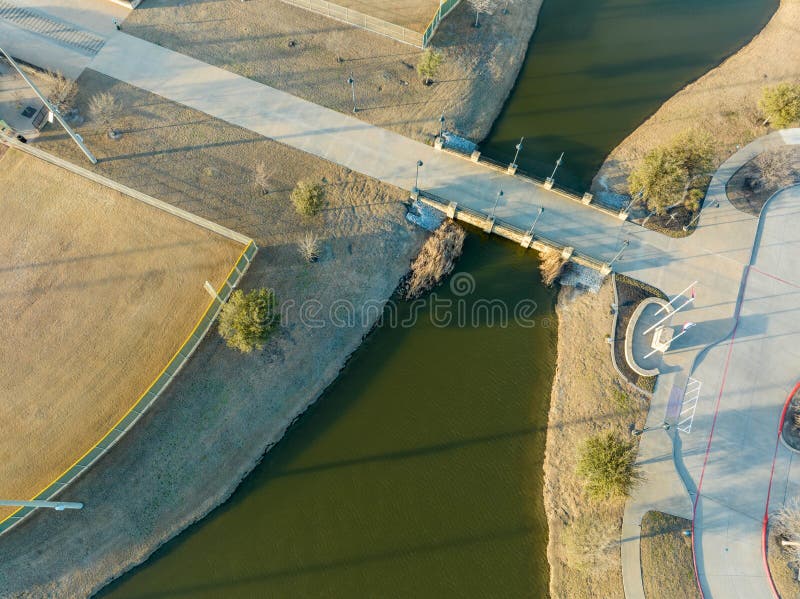 Highangle Shot of Old Celina Park in Celina, Texas. Stock Photo