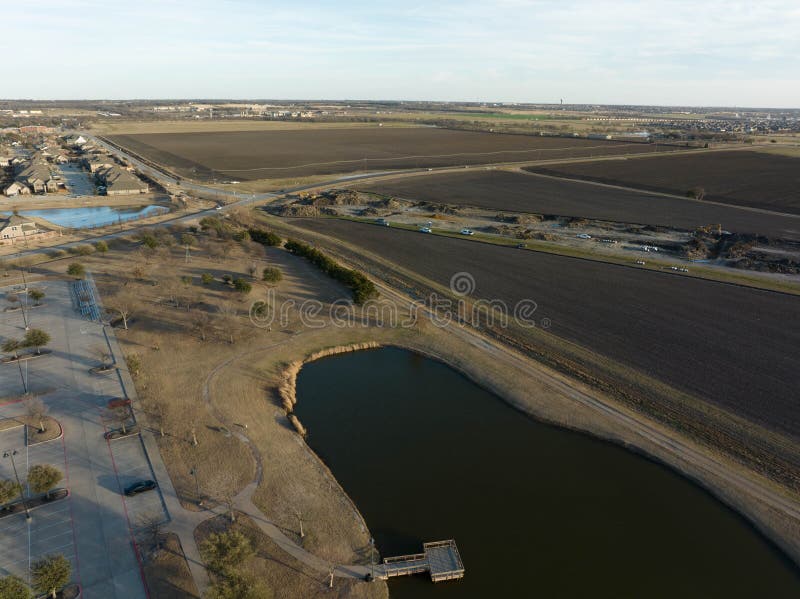 Highangle Shot of Old Celina Park in Celina, Texas. Stock Image