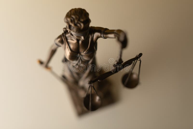 High Angle Shot of a Statue of Justice Holding Scales Stock Photo Image of balance, judicial