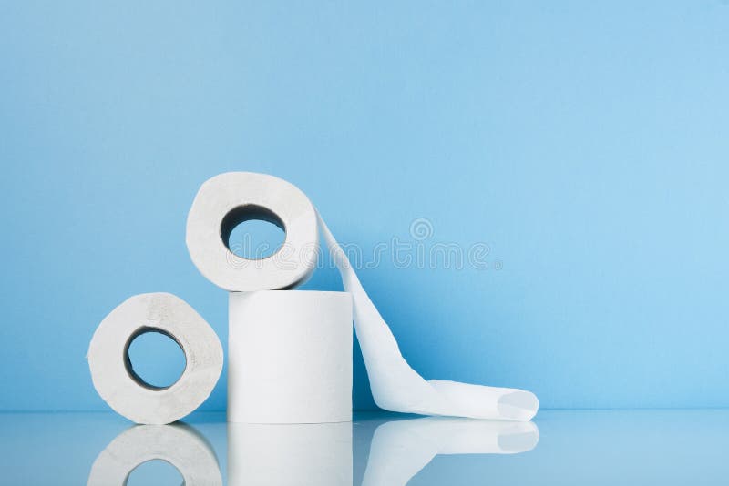 High Angle Stack with Rolls Toilet Paper. High Quality Beautiful Photo