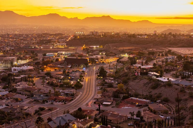 High Angle View of the Beautiful El Paso City Stock Photo Image of