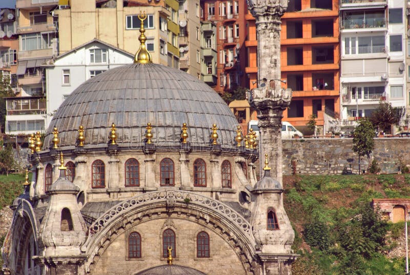 High angle view of cathedral in city stock photos