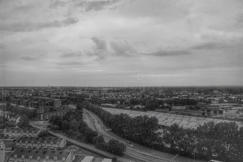 High angle view of city in sweden royalty free stock photography