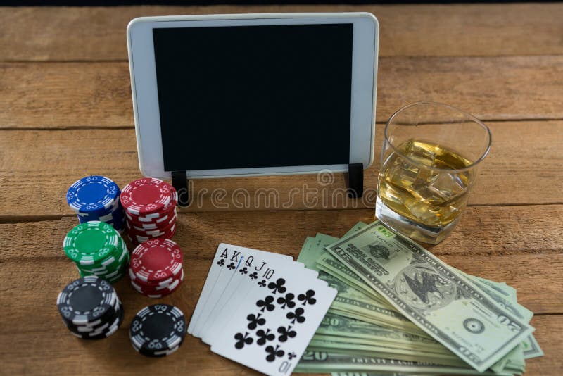 Download Top View Of Poker Game, With Chips And Cards Stock Image ...