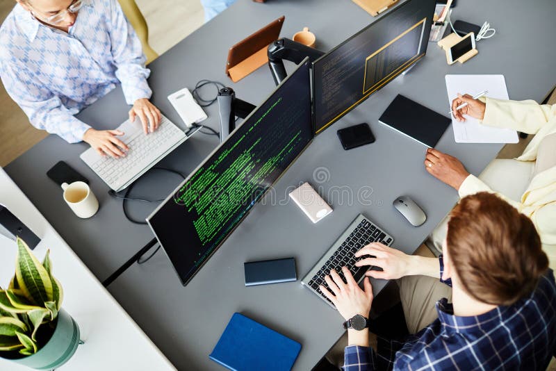 Programmers Working on Computers at Office Stock Image - Image of ...