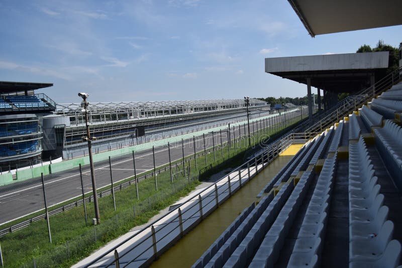 High Angle View of the Monza Circuit Car Racing Track in Italy Stock