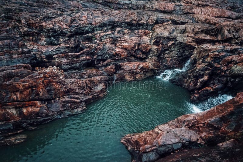 High angle view of rock formation royalty free stock image