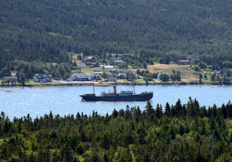 Above Water Shipwreck at Harbour Grace, NL Canada Stock Image Image