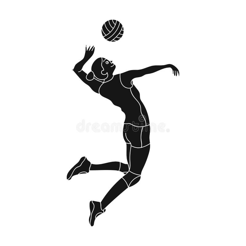 High Athlete Plays Volleyball.the Player Throws the Ball in Stock ...