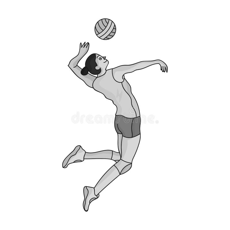 High Athlete Plays Volleyball.the Player Throws the Ball in Stock ...