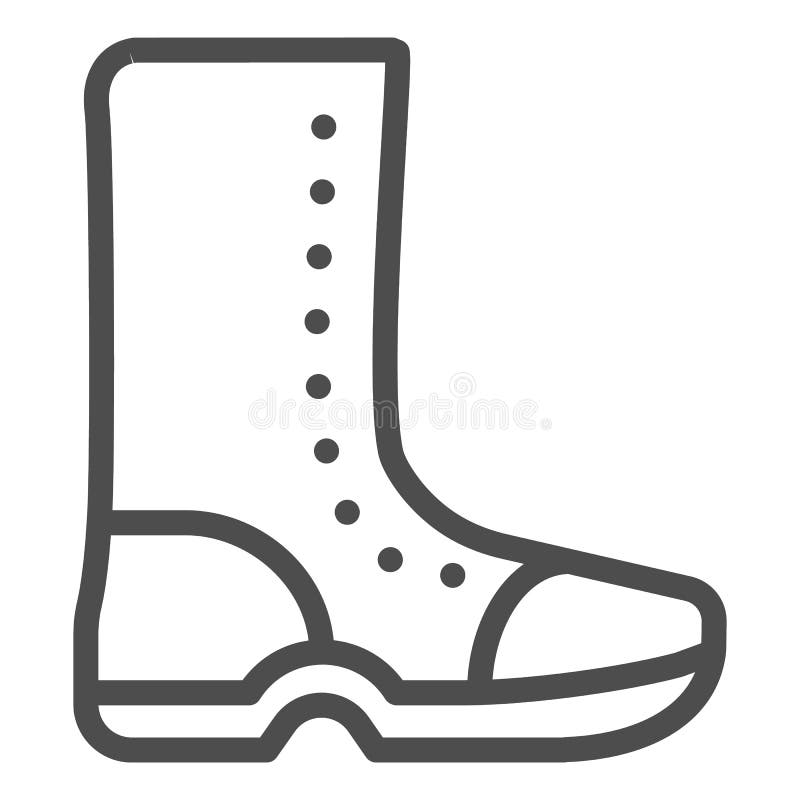 High Boots Line Icon. Rubber Shoes Vector Illustration Isolated on ...
