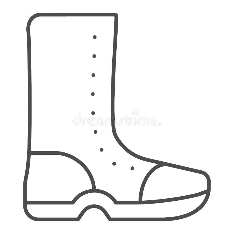 High Boots Thin Line Icon. Rubber Shoes Vector Illustration Isolated on ...
