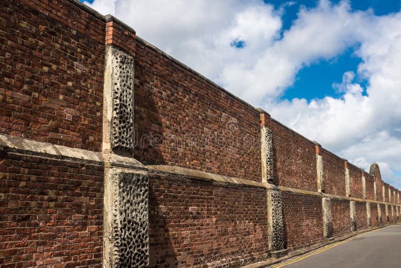 High Brick Wall Security Barrier Stock Photo Image 42655145