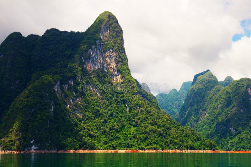 High cliffs on the tropical island