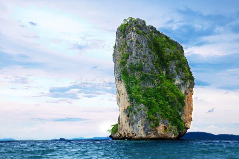 High cliffs on the tropical island