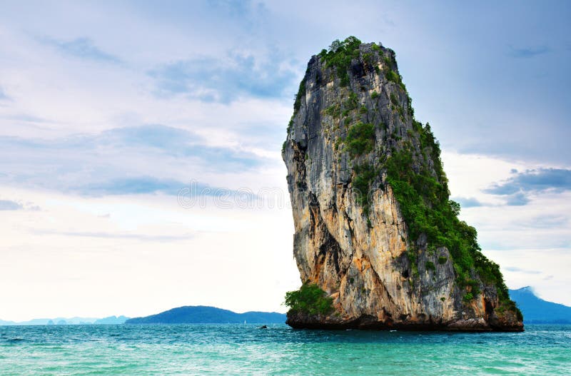 High cliffs on the tropical island