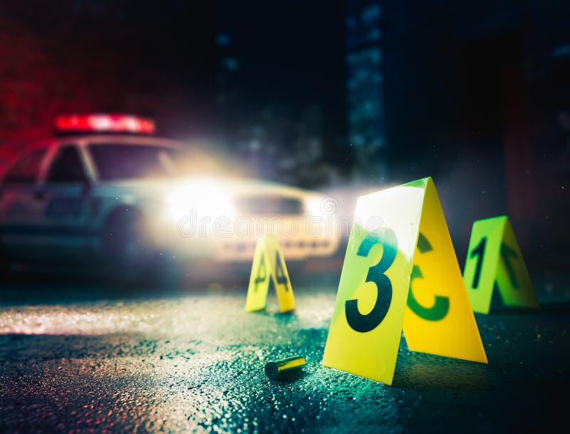 High contrast image of a crime scene