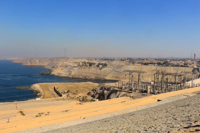 High Dam in Aswan Egypt stock photo. Image of egyptian 68161116