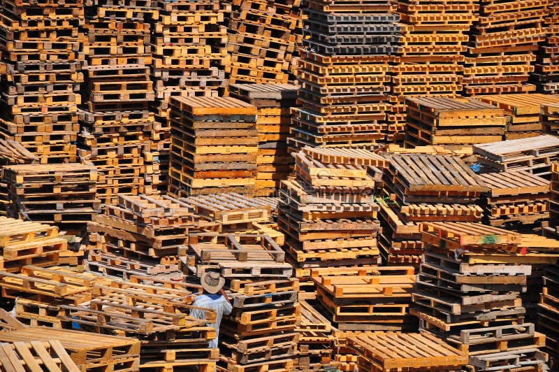 Stack of pallets.