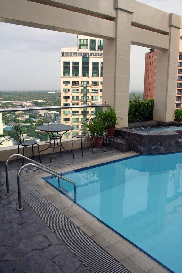 High Dive Rooftop Swimming Pool Manila City Stock Image Image of