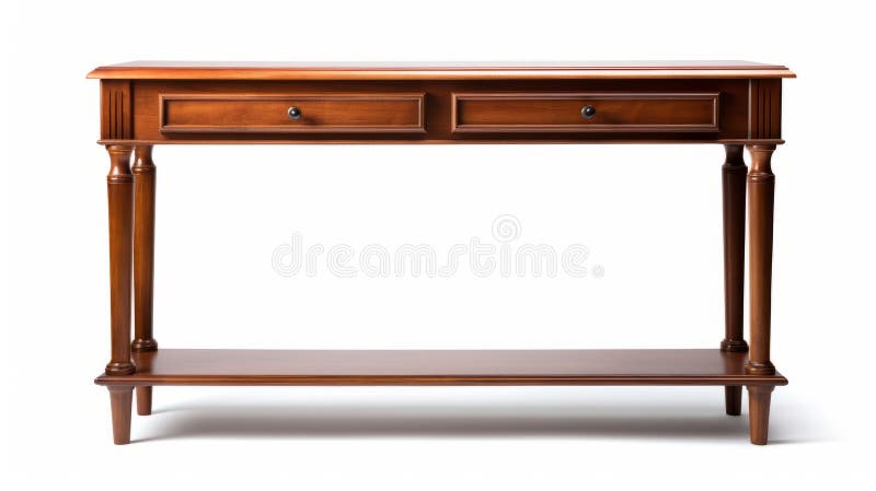 High Dynamic Range Brown Console Table with Drawers Stock Illustration ...