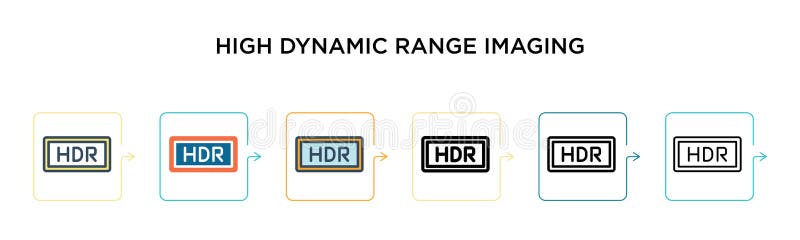 High dynamic range imaging vector icon in 6 different modern styles. Black, two colored high dynamic range imaging icons designed. In filled, outline, line and vector illustration High dynamic range imaging vector icon in 6 different modern styles. Black, two colored high dynamic range imaging icons designed. In filled, outline, line and vector illustration