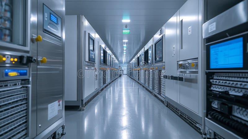 High efficiency Cold Storage Facility Designed for the Protection of Perishable Pharmaceuticals in a Modern Distribution stock image