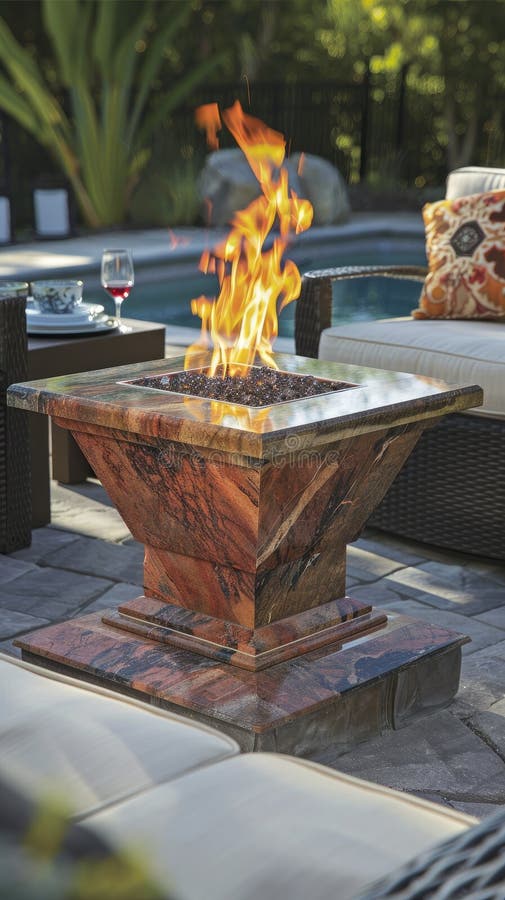 A Highend Outdoor Dining Experience, Featuring a Luxurious Marbletop