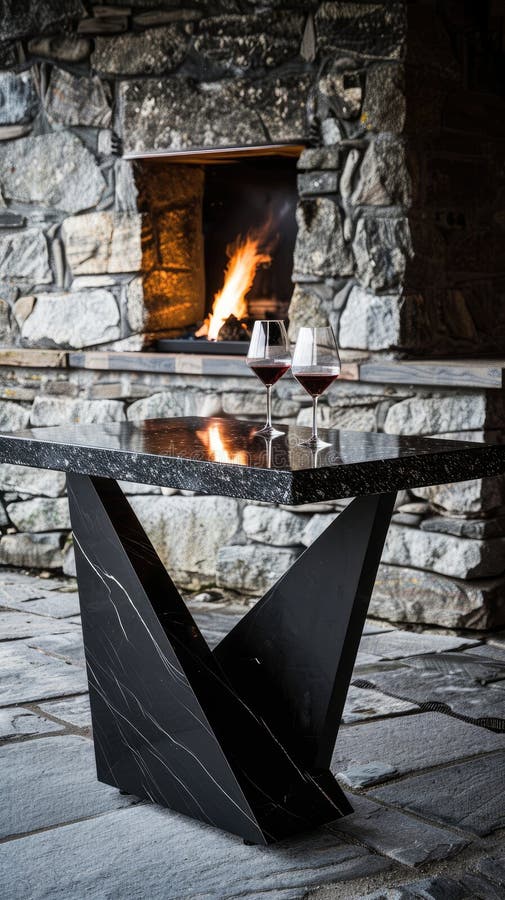 A Highend Outdoor Dining Experience, Featuring a Luxurious Marbletop