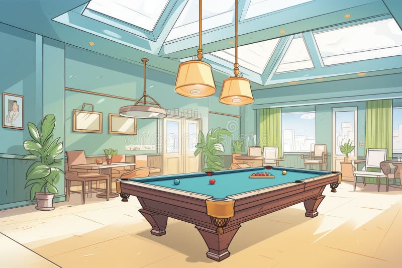 Highend Pool Table in a Private Club Stock Image Image of luxury