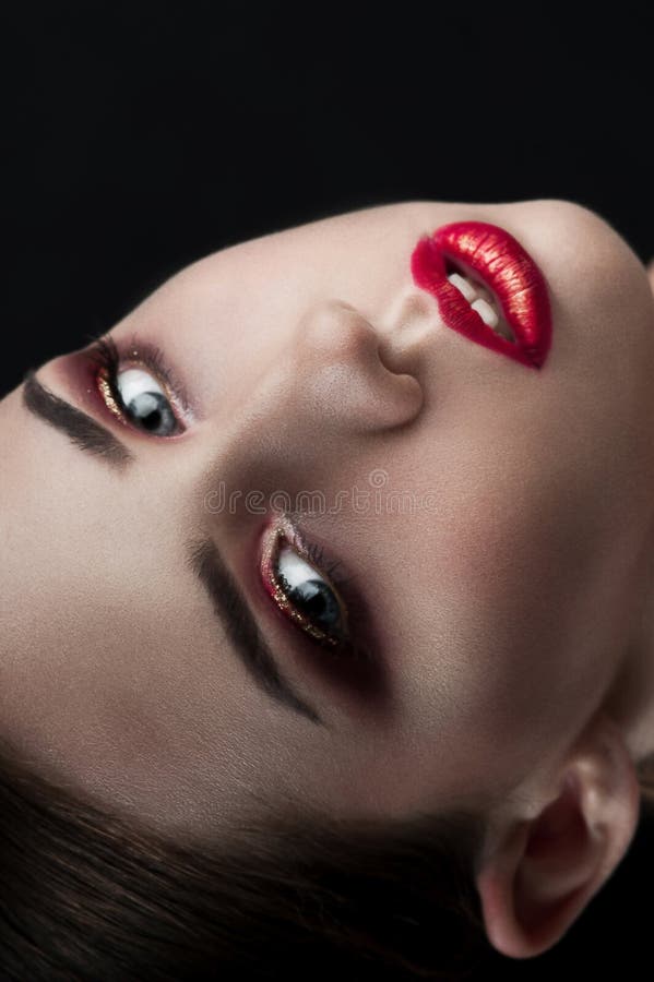 High fashion look.glamor closeup beauty portrait of beautiful Ca royalty free stock images High fashion look.glamor closeup beauty portrait of beautiful Ca royalty free stock images