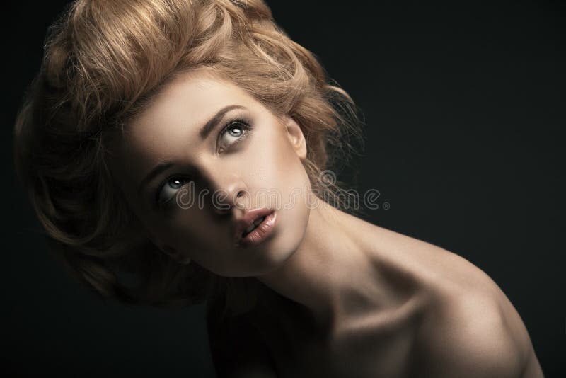 High fashion woman with abstract hair style