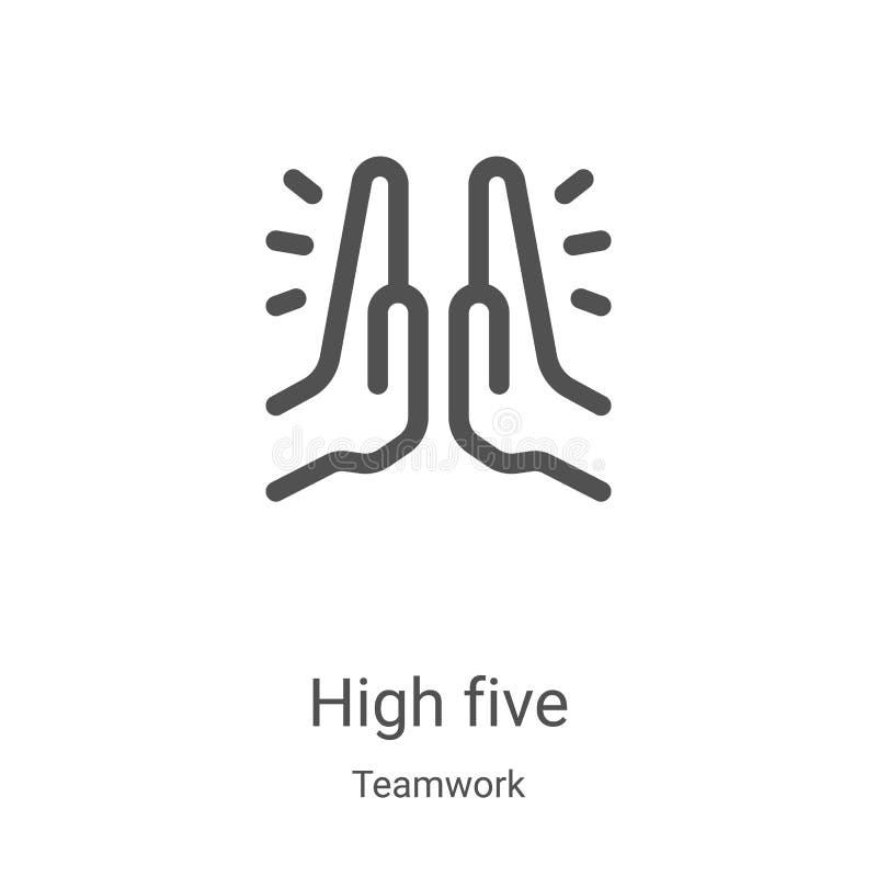 High Five Icon Vector from Teamwork Collection. Thin Line High Five