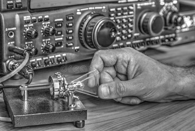 High frequency radio amateur transceiver in black and white. Modern high frequency radio amateur transceiver in black and white royalty free stock photo High frequency radio amateur transceiver in black and white. Modern high frequency radio amateur transceiver in black and white royalty free stock photo