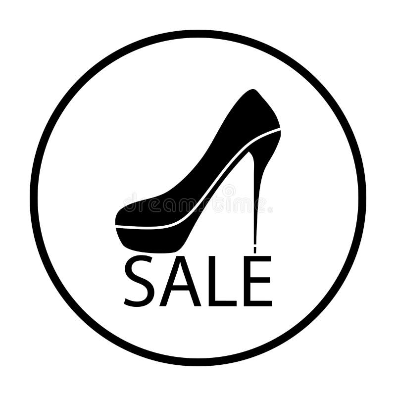High Heel Shoe on Sale Sign Icon Stock Vector Illustration of pattern