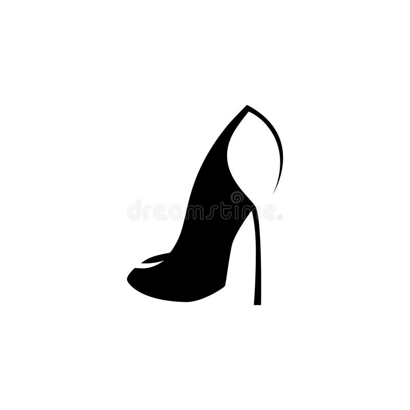 High Heel Shoe Symbol on White Backdrop Stock Vector Illustration of