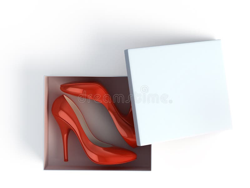 High heel shoes in box stock illustration. Illustration of fashionable