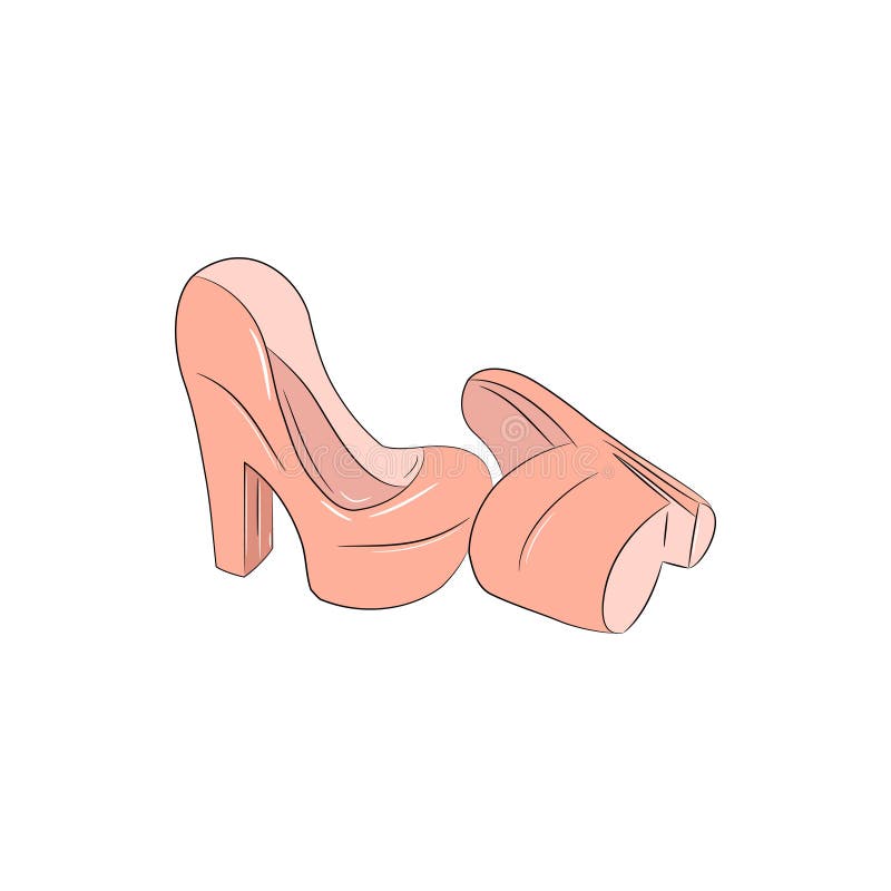 High Heel Shoes Icon. Cartoon Illustration Stock Vector - Illustration