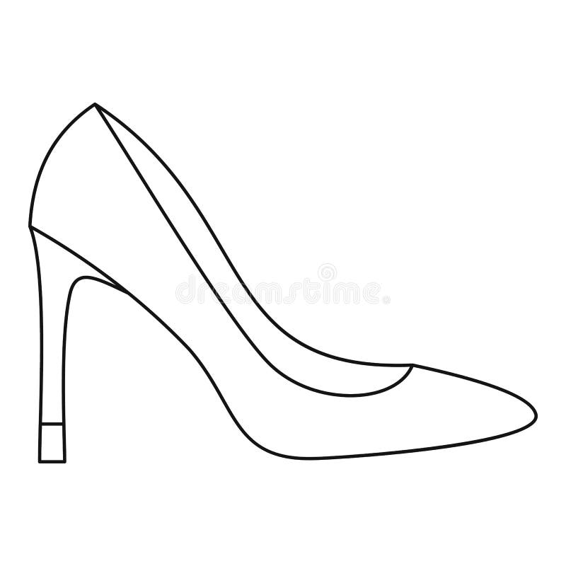 High Heel Women Shoe Icon, Outline Style Stock Vector Illustration of