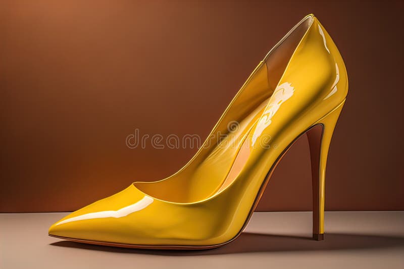 High Heel Women Shoes on a Solid Colour Background. Ai Generative Stock
