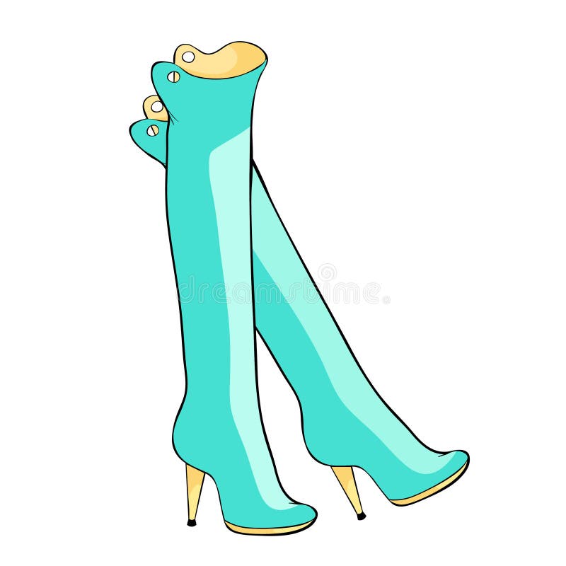 Highheeled Boots for Women. Vector Illustration Stock Vector