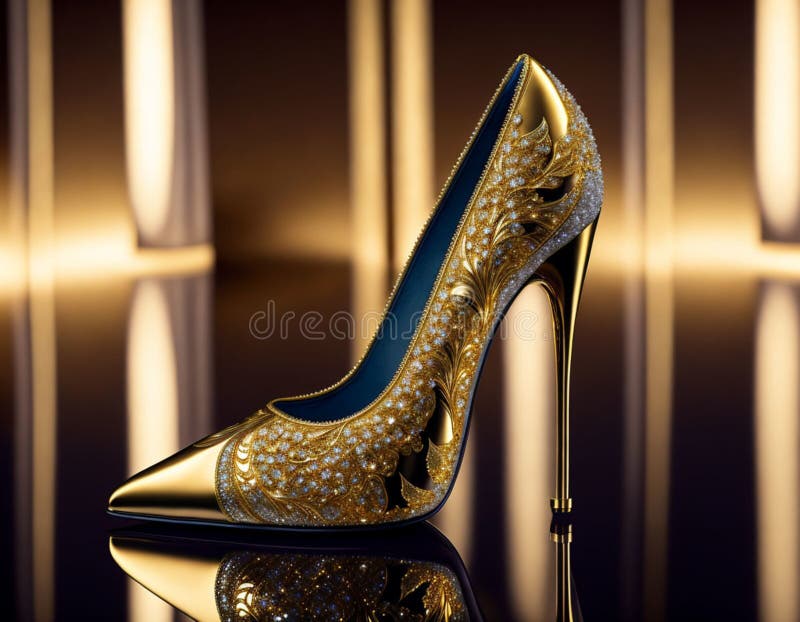 High heels shoe made with diamonds Royalty Free Vector Image