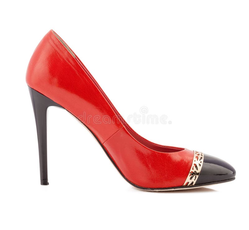 High Heels red woman shoe isolated on white