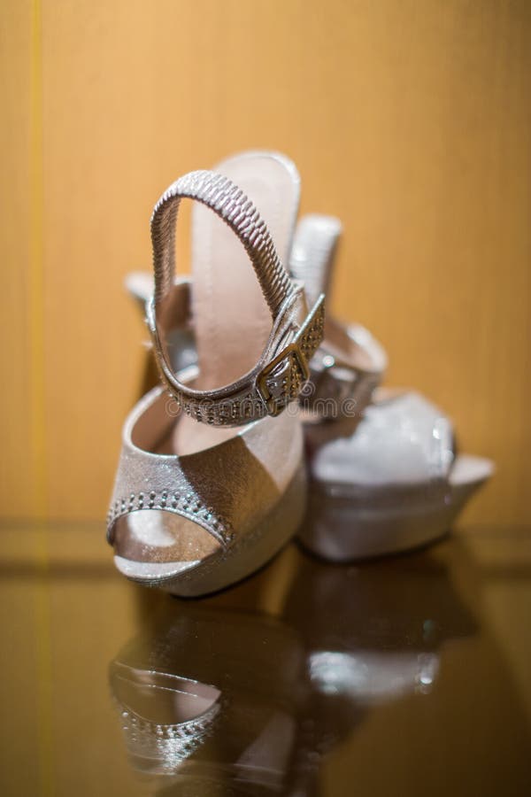 High Heels Used by the Bride in Wedding Stock Image Image of marriage